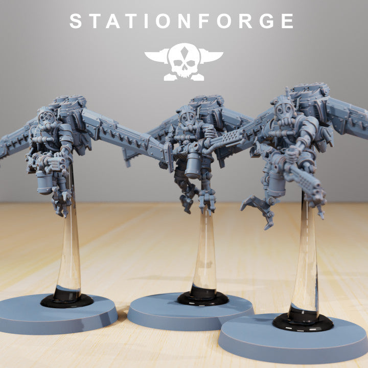 Scavenger Operators, Tech Priests proxy miniature, 28mm heroic scale unpainted resin, view 2