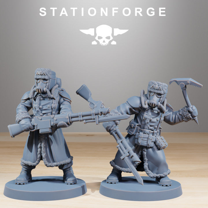 Imperial Army Grim Guard Frostwatch (10 Units), 28mm heroic scale unpainted resin, view 3