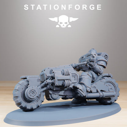 Space Knights Bikers (10 Units), proxy miniature, squad, 28mm heroic scale unpainted resin, view 6