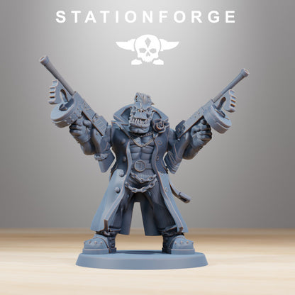 Orks Mobsta, proxy miniature, 28mm heroic scale unpainted resin, view 4