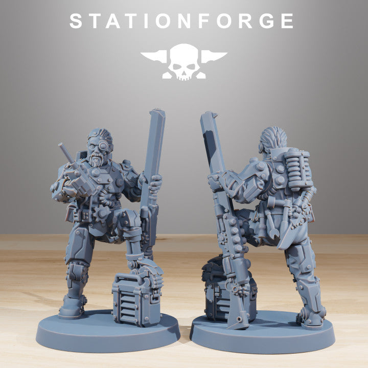 Tech Priests Scavenger Security Patrol (10 Units), 28mm heroic scale unpainted resin, view 2