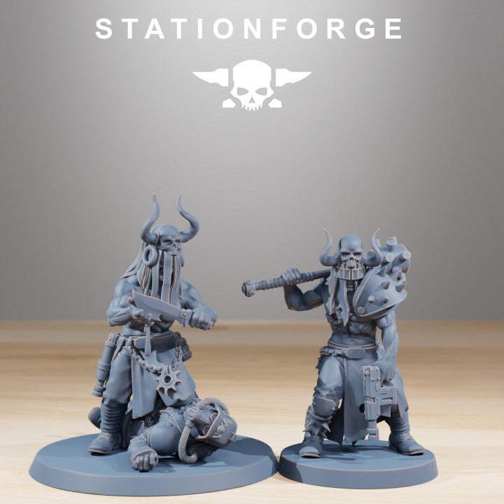 Dark Space Knights Guard Sectarians (10 Units), proxy miniature, squad, 28mm heroic scale unpainted resin, view, view 3
