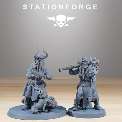 Dark Space Knights Guard Sectarians (10 Units), proxy miniature, squad, 28mm heroic scale unpainted resin, view, view 3