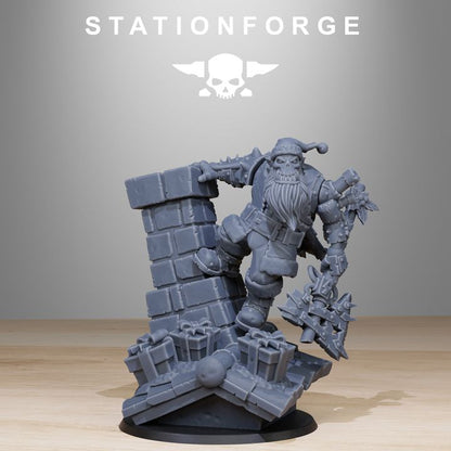 Orks Claus, proxy miniature, 28mm heroic scale unpainted resin, view 3