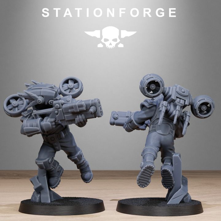 Tuai Skyguards, proxy miniature, 28mm heroic scale unpainted resin, view 7