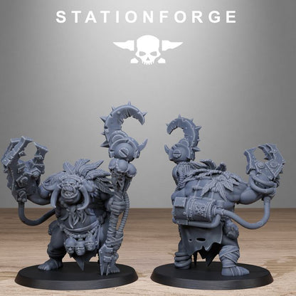 Orks Tribal Infantry, proxy miniature, 28mm heroic scale unpainted resin, view 2