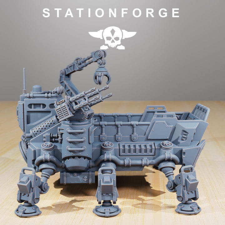 Scavenger Transport Tank, Tech Priests proxy miniature, 28mm heroic scale unpainted resin, view 4
