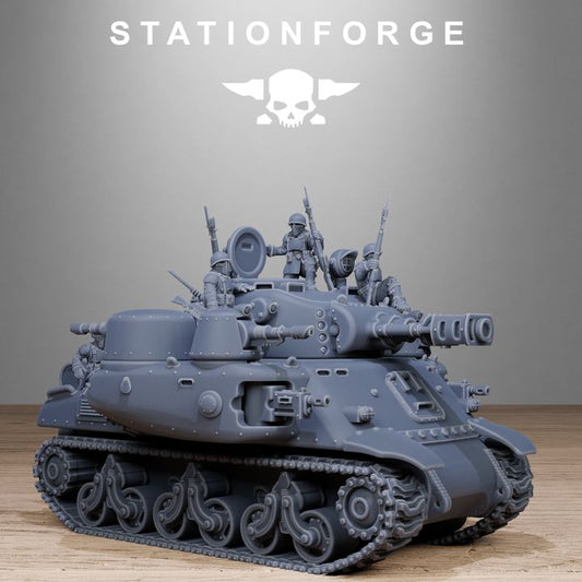 Free Guard Battle Tank, Imperial Army proxy miniature, 28mm heroic scale unpainted resin, view 2