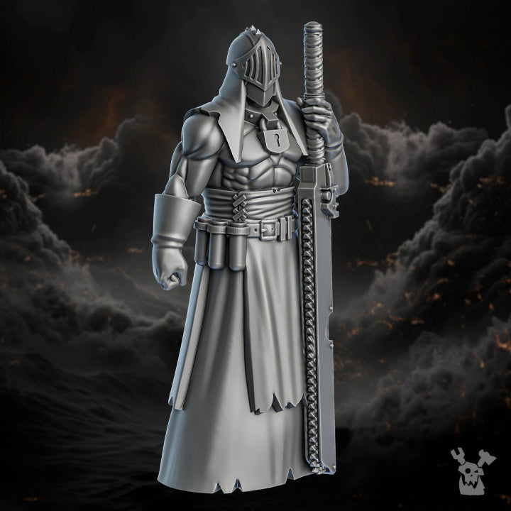 Battle Sisters Grimms, proxy miniature, 28mm heroic scale unpainted resin, view 7