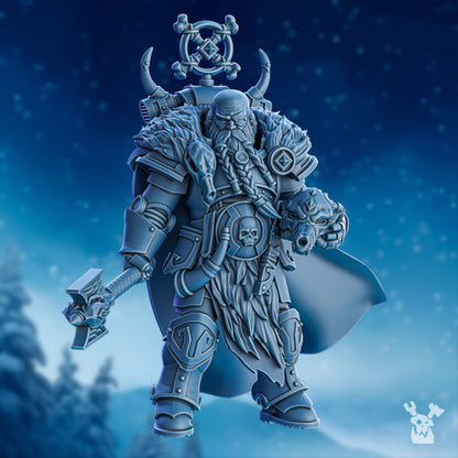 Wolf Knights Ulfrik Thunder Voice, proxy miniature, 28mm heroic scale unpainted resin