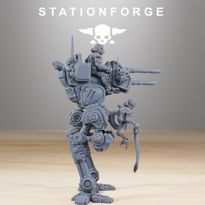 Scavenger Walker, Tech Priests proxy miniature, 28mm heroic scale unpainted resin, view 2