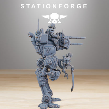 Scavenger Walker, Tech Priests proxy miniature, 28mm heroic scale unpainted resin, view 2