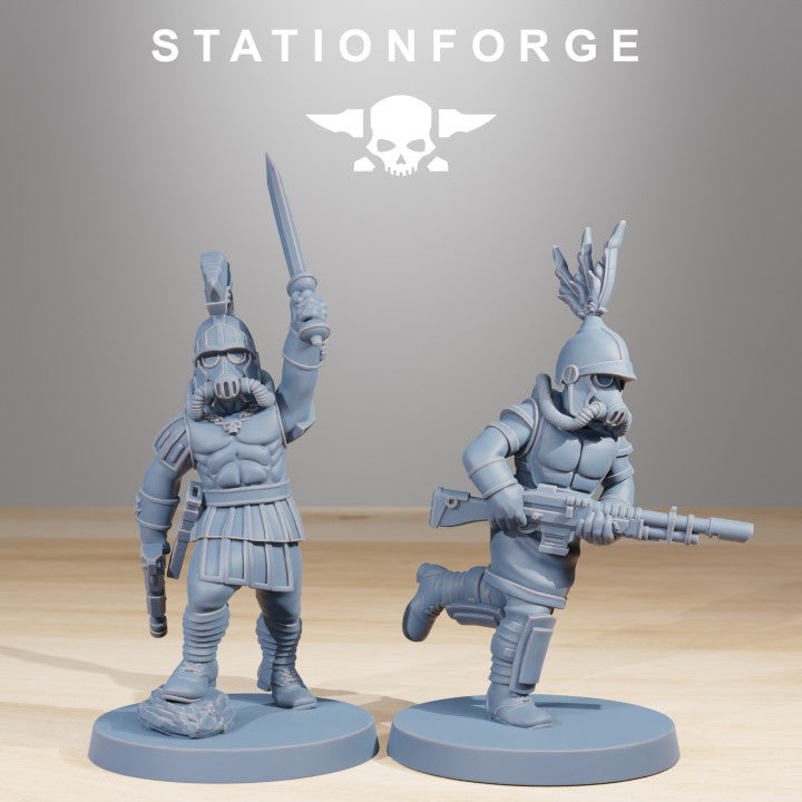 Imperial Army Grim Guard Aquilastra (12 Units), 28mm heroic scale unpainted resin, view 5