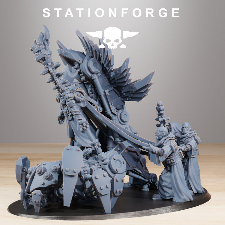 Scavenger Priest, Tech Priests proxy miniature, character, 28mm heroic scale unpainted resin, view 3