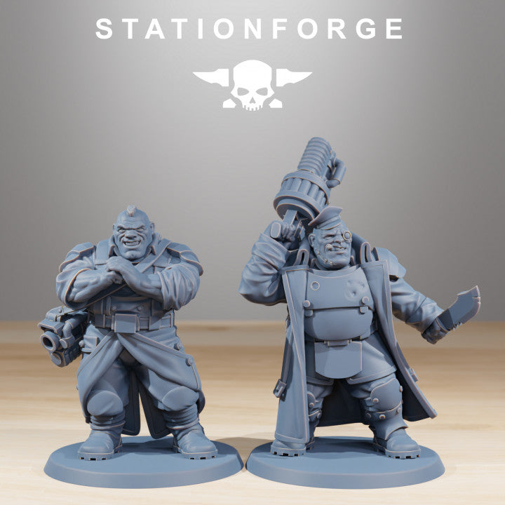 Grim Guard Mutants, Imperial Army proxy miniature, infantry, 28mm heroic scale unpainted resin, view 2