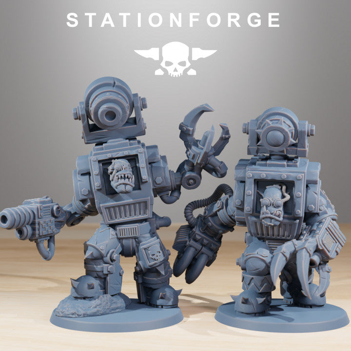 Orks Steelbrutes (10 Units), proxy miniature, squad, 28mm heroic scale unpainted resin, view 4