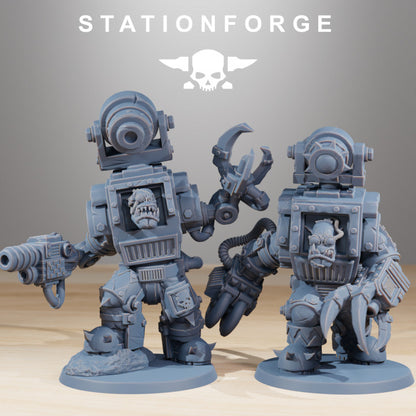 Orks Steelbrutes (10 Units), proxy miniature, squad, 28mm heroic scale unpainted resin, view 4