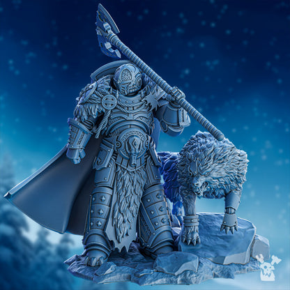 Wolf Knights Feinar The Wolfborn, proxy miniature, character, 28mm heroic scale unpainted resin, view 3