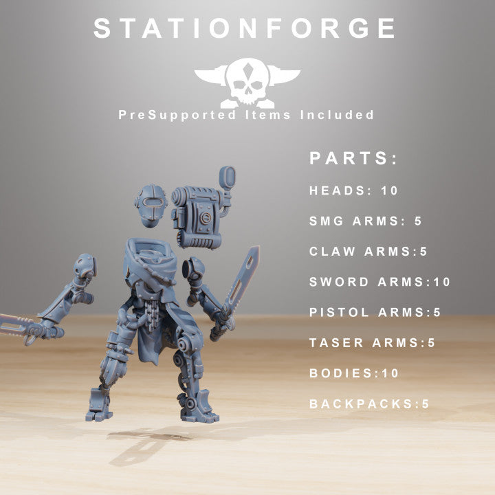 Tech Priests Scavenger Junkbots (10 Units), 28mm heroic scale unpainted resin, view 2