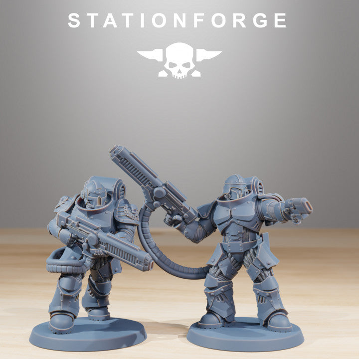 Space Knights Exterminators (10 Units), proxy miniature, squad, 28mm heroic scale unpainted resin, view 5