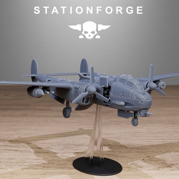 Grim Guard Vulture Plane, Imperial Army proxy miniature, infantry, 28mm heroic scale unpainted resin, view 3