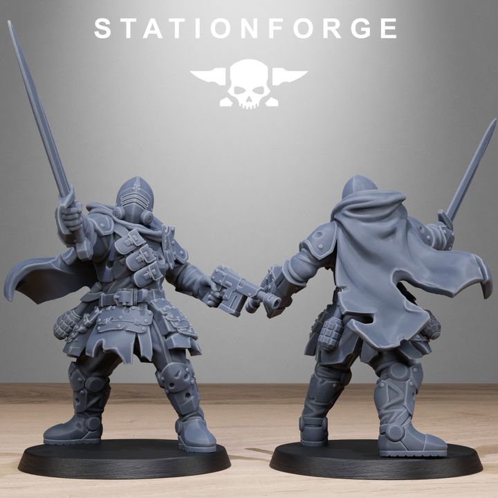 Royal Guard Bloodwardens, Imperial Army proxy miniature, infantry, 28mm heroic scale unpainted resin, view 9