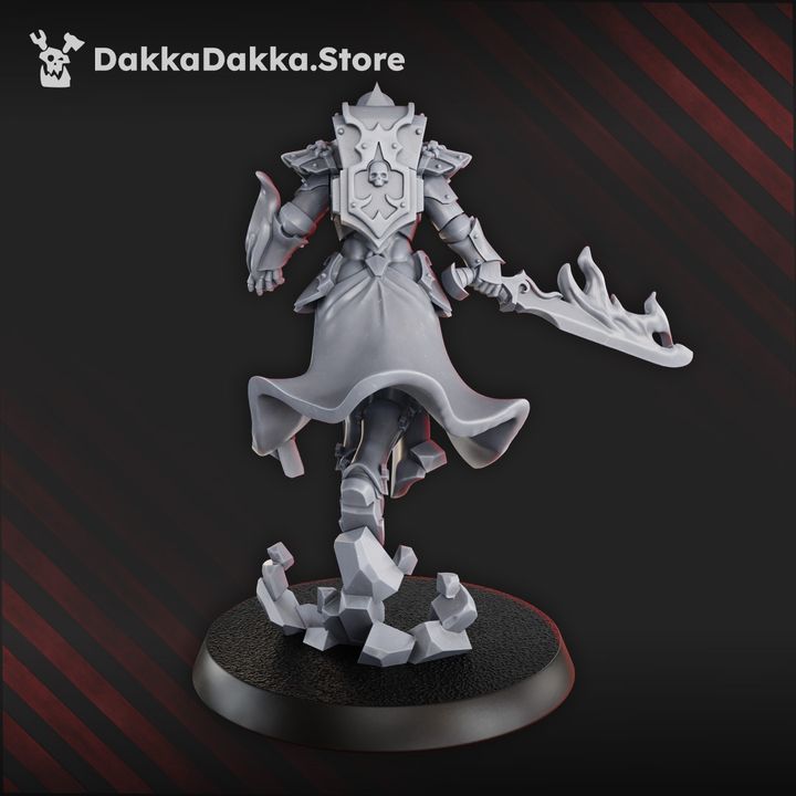 Pleasure Knights Mirael Voluptuousness Fire, proxy miniature, 28mm heroic scale unpainted resin, view 2