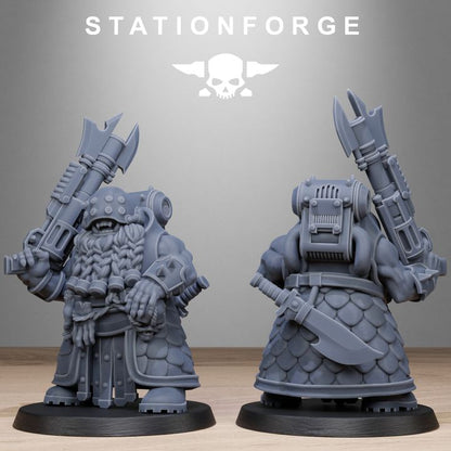 Dark Space Knights Guard Dwarves, proxy miniature, infantry, 28mm heroic scale unpainted resin, view 3