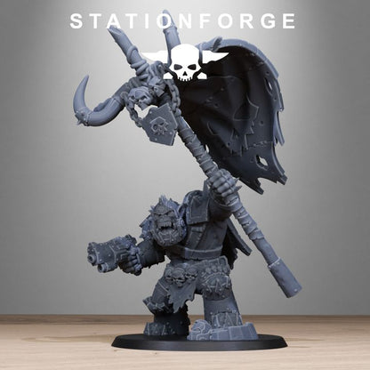 Orks Bearer Boss, proxy miniature, character, 28mm heroic scale unpainted resin, view 8