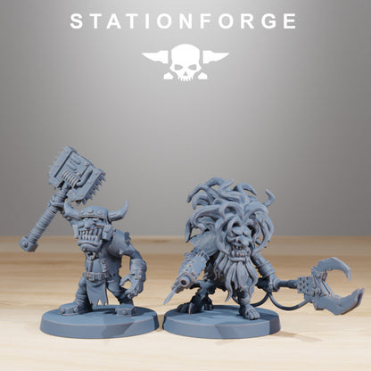 Orks Gobs Infantry, proxy miniature, 28mm heroic scale unpainted resin, view 5