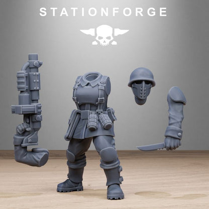 Free Guard Sisters, Imperial Army proxy miniature, infantry, 28mm heroic scale unpainted resin, view 2