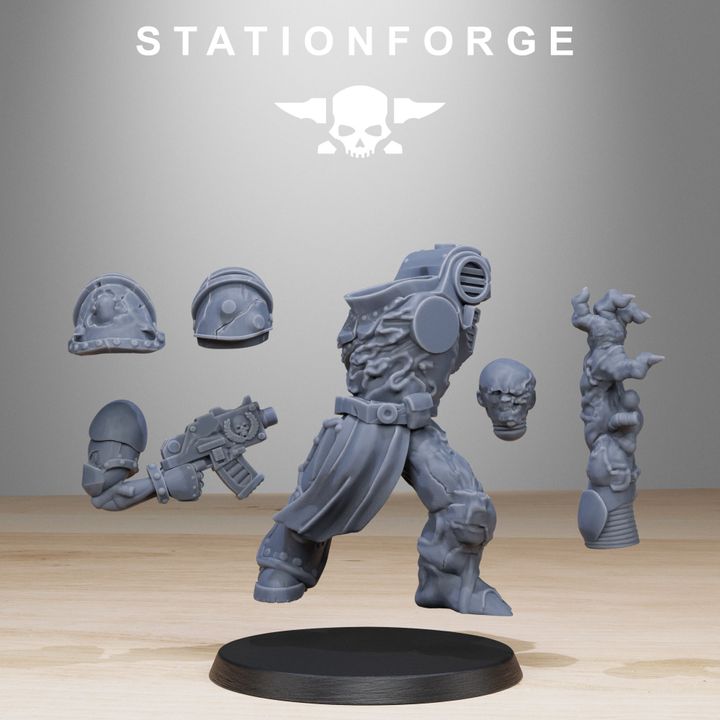 Dark Space Knights Infantry (10 Units), proxy miniature, squad, 28mm heroic scale unpainted resin, vie, view 2