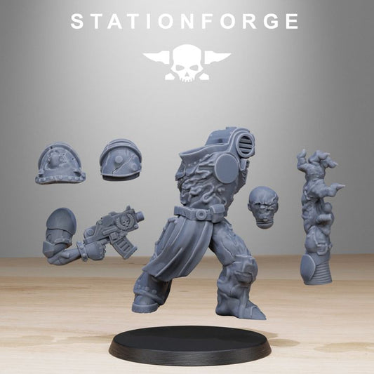Dark Space Knights Infantry (10 Units), proxy miniature, squad, 28mm heroic scale unpainted resin, vie, view 2