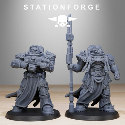 Space Knights Militants (10 Units), proxy miniature, squad, 28mm heroic scale unpainted resin, view 2