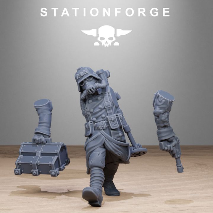 Grim Guard Radioactive Mutants, Imperial Army proxy miniature, infantry, 28mm heroic scale unpainted resin, view 2