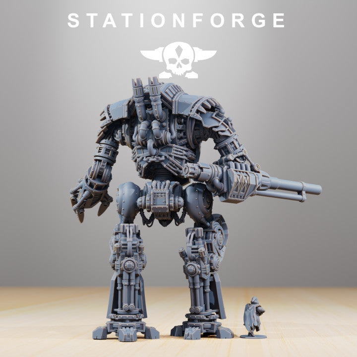 Scavenger Defender MK1, Tech Priests proxy miniature, 28mm heroic scale unpainted resin, view 2