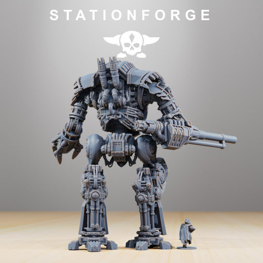 Scavenger Defender MK1, Tech Priests proxy miniature, 28mm heroic scale unpainted resin, view 2