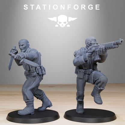 Imperial Army Grim Guard Counter Terrorists (10 Units), 28mm heroic scale unpainted resin, view 2