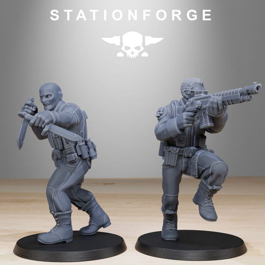 Imperial Army Grim Guard Counter Terrorists (10 Units), 28mm heroic scale unpainted resin, view 2