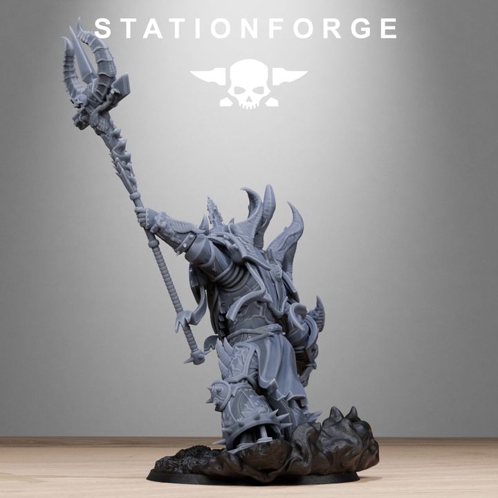 Dark Space Knights Guard King Brute, proxy miniature, character, 28mm heroic scale unpainted resin, view 3