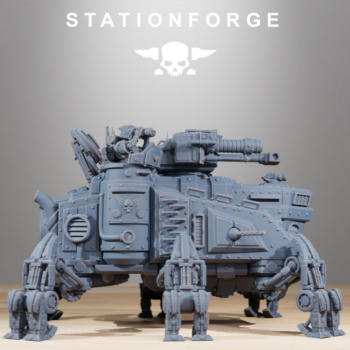 Scavenger Heavy Tank, Tech Priests proxy miniature, 28mm heroic scale unpainted resin, view 2