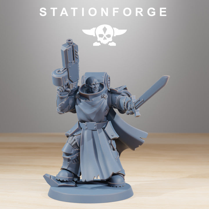 Space Knights Legion Infantry (10 Units), proxy miniature, squad, 28mm heroic scale unpainted resin, view 7