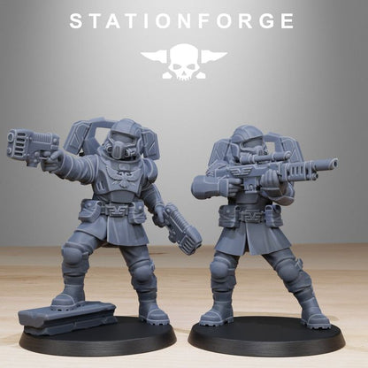 Imperial Army Vaskar Jump Squad (10 Units), 28mm heroic scale unpainted resin, view 7