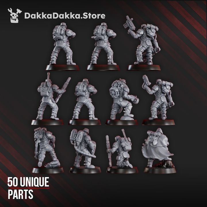 Phaeton Guard Special, Imperial Army proxy miniature, infantry, 28mm heroic scale unpainted resin, view 2