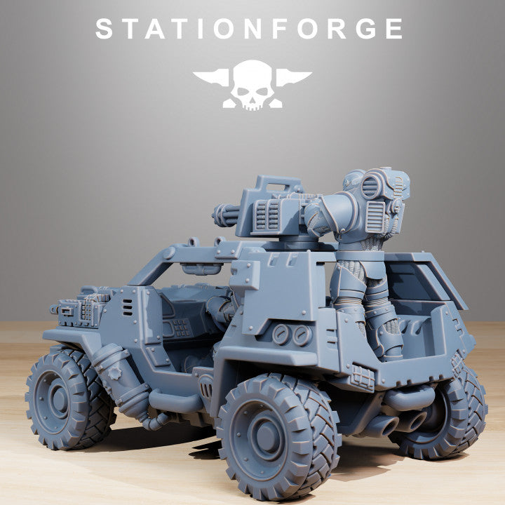 Space Knights Stormrider, proxy miniature, vehicle, 28mm heroic scale unpainted resin, view 2