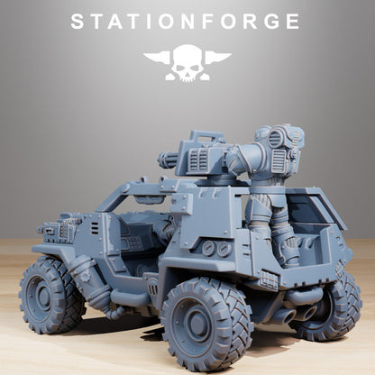 Space Knights Stormrider, proxy miniature, vehicle, 28mm heroic scale unpainted resin, view 2