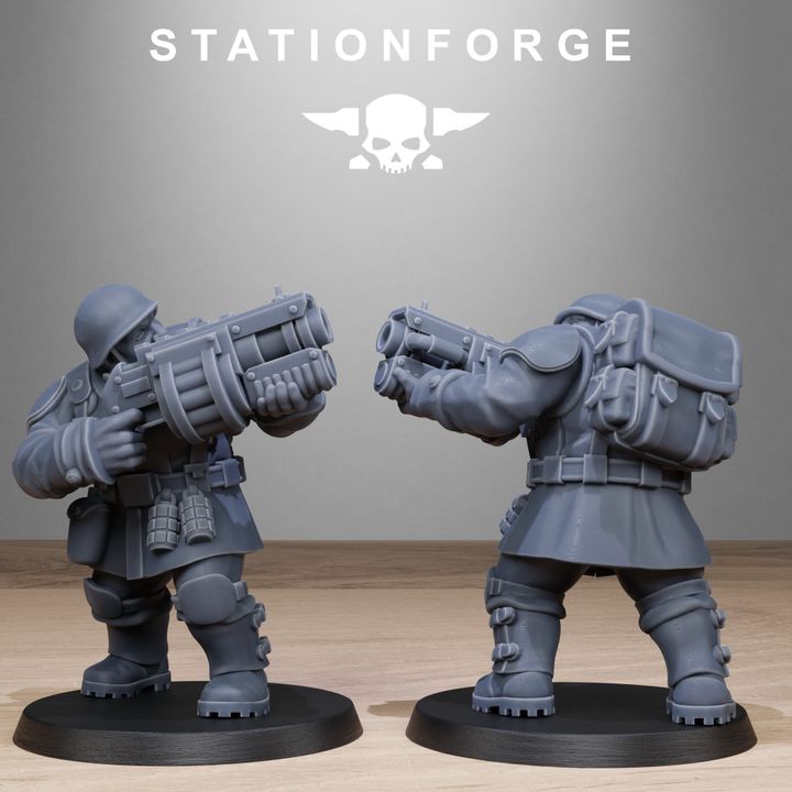 Free Guard Mutant Sisters, Imperial Army proxy miniature, infantry, 28mm heroic scale unpainted resin, view 8