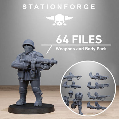Free Guard Builder Kit, Imperial Army proxy miniature, infantry, 28mm heroic scale unpainted resin, view 2