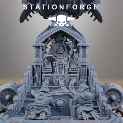Scavenger Floating Chapel Crew, Tech Priests proxy miniature, squad, 28mm heroic scale unpainted resin, view 2