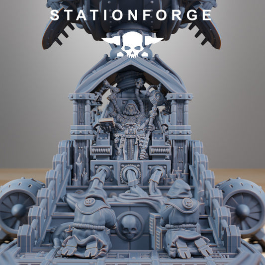 Scavenger Floating Chapel Crew, Tech Priests proxy miniature, squad, 28mm heroic scale unpainted resin, view 2